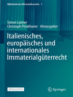 cover image of Italienisches, europäisches und internationales Immaterialgüterrecht